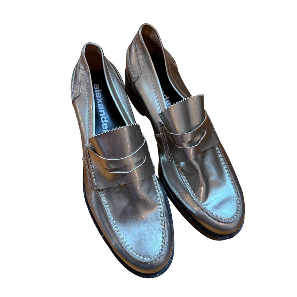 Alexander Wang Gold Leather Loafers